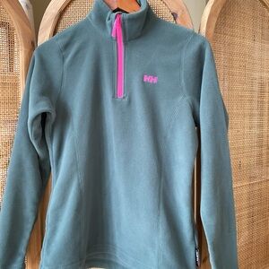 Helly Hansen Kids Green Fleece with Pink Zipper